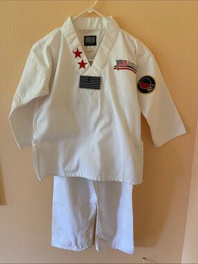 Kids Bold Look Taekwondo Outfit Uniform Brizbane Sports, Size 1
